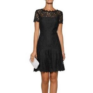 Diane von Furstenberg black lace dress